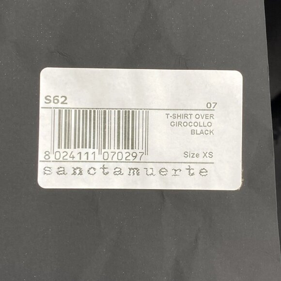 Sanctamuerte Women’s Girocollo Frayed-Trim Short Sleeve T-Shirt Black Size XS - Picture 4 of 11